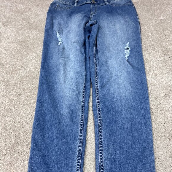 Lane Bryant Jeans Skinny Blue Distressed Pockets Women's Size 16 - Picture 7 of 12